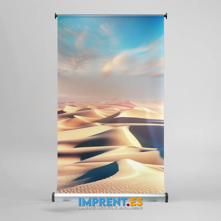 ¡Descubre nuestro roll up xxl con un paisaje desértico que te transportará a un oasis de tranquilidad! 🌵🏜️ Con una fotografía profesional ultra realista y de alta resolución, este enrollable grande es perfecto para destacar tu marca en eventos, ferias o en tu propio espacio. Personalízalo con tu logo o mensaje y haz que tu stand sea inolvidable. ¡Explora todas las opciones de personalización y hazlo tuyo! #RollUpXXL #Personalización #MarketingVisual #ImpresiónPersonalizada